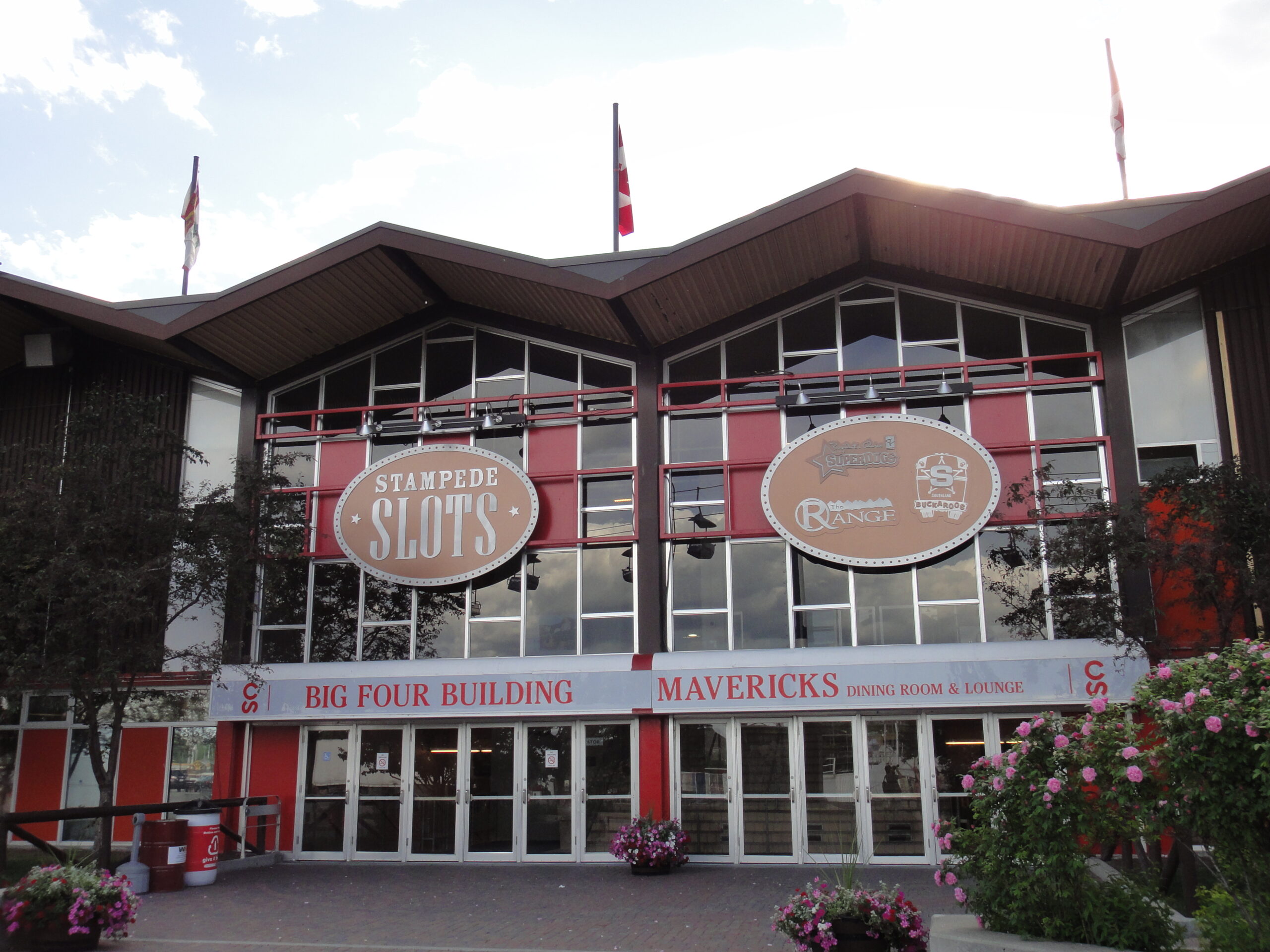 South entrance of the Big Four Building at Stampede Park in Calgary, photographed in June 2011