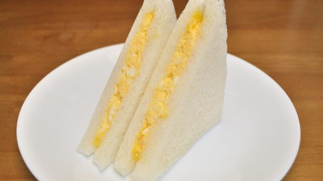 A Japanese egg sandwich on soft white bread; an illustration, not taken at Egg Club.