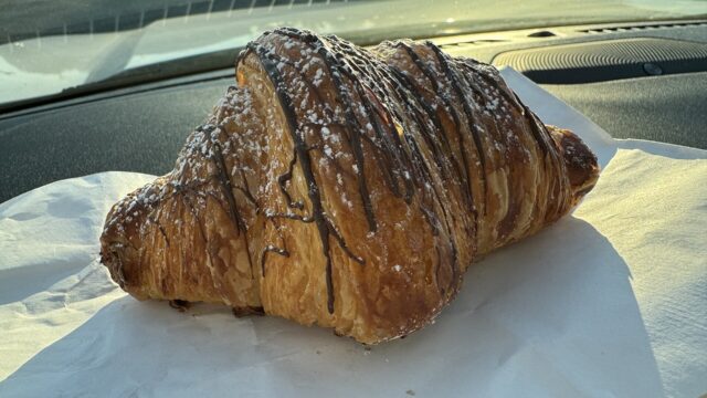 A chocolate croissant from a bakery in Indiana, November 2023; an illustration, not taken at Otie.