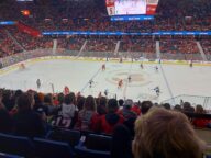 The Calgary Flames playing the San Jose Sharks at the Saddledome on November 9 2021.