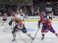 A second view of the Laval Rocket playing the Lehigh Valley Phantoms in an AHL game in Allentown, Pennsylvania, in January 2020.