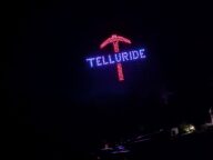 A drone light show in the night sky for the Telluride Film Festival, September 2026.