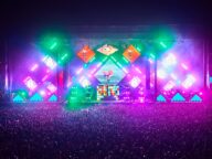 An electronic dance music performance at the Veld Music Festival in Toronto, July 2016, with deadmau5 on stage; not a photo of REDLINE.